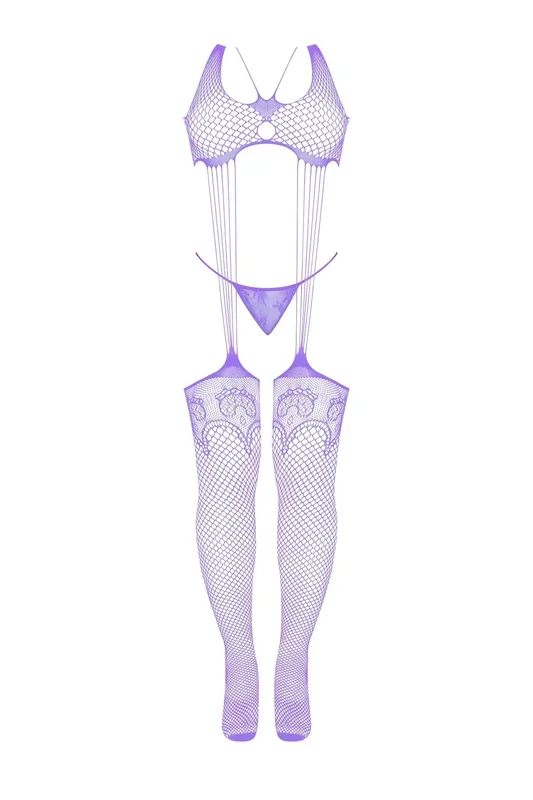 Magic Silk Seamless Bodystocking & G-String Panty Set Lavender One Size