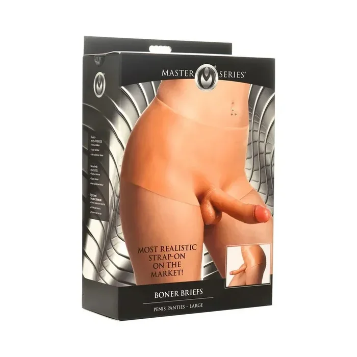 Master Series Boner Brief Penis Panties with Posable Dildo – Vanilla