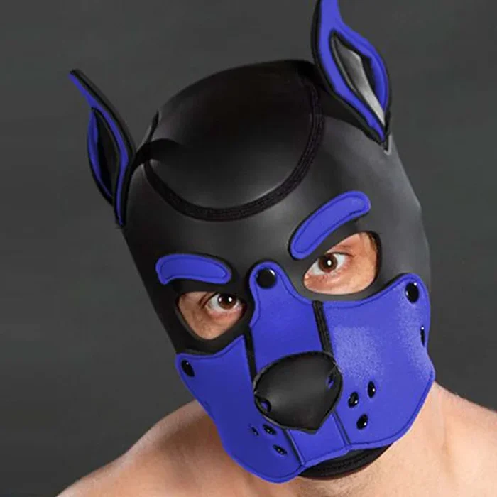 Mr S Leather Neoprene K9 Puppy Hood Black Royal