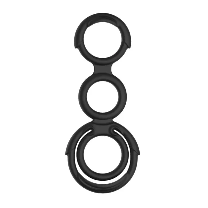 My Cockring Quattro Cock & Scrotum Rings Black