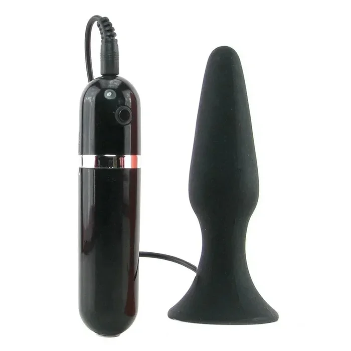 My First Silicone 10 Function Remote Control Vibrating Butt Plug Black