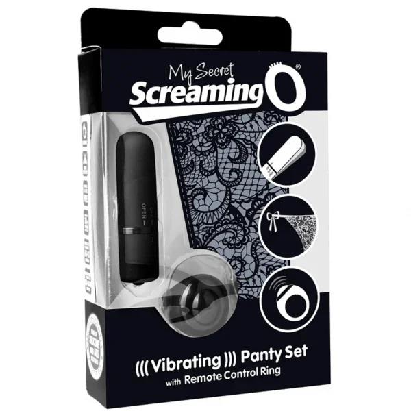 My Screaming O Rechargeable Vib Panty Set Black