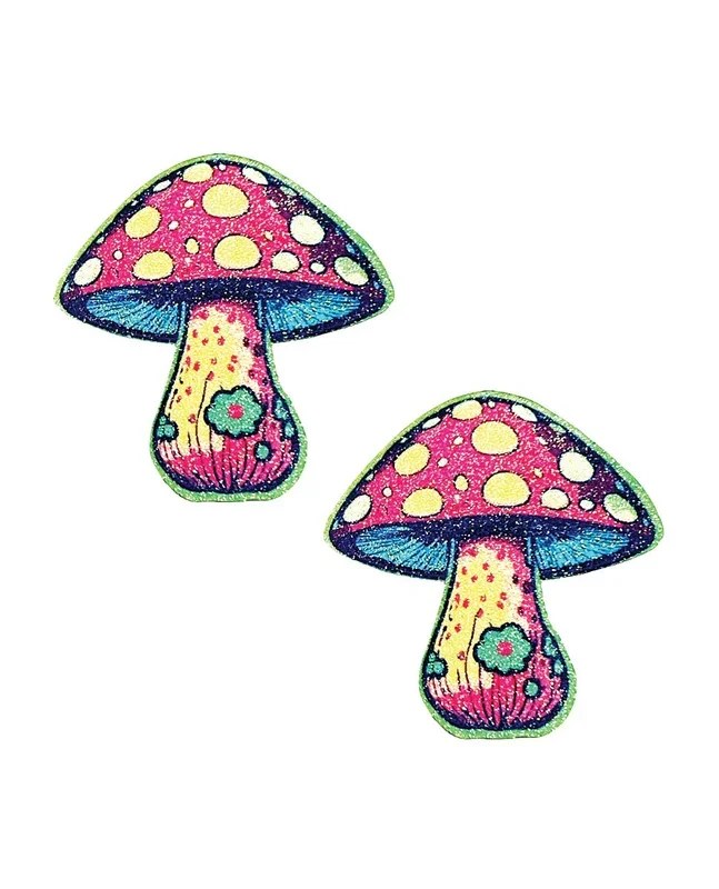 Neva Nude Glitter Shroom Pasties – Red Multi O/S