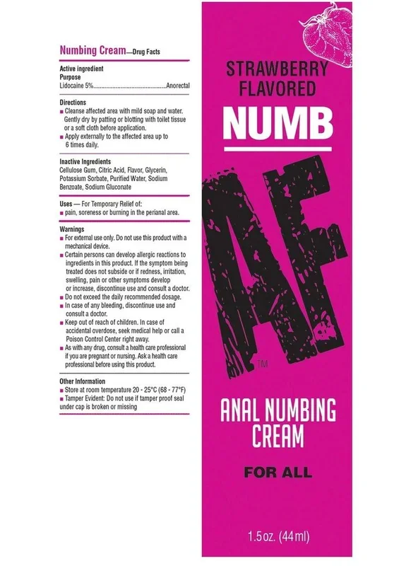 Numb AF Anal Numbing Flavored Cream – Strawberry