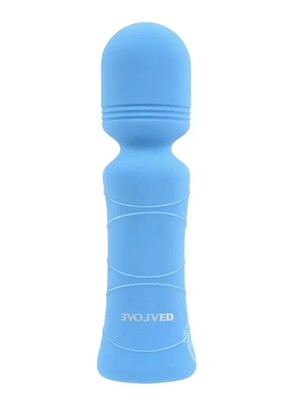 Out of The Blue Rechargeable Silicone Wand Vibrator Blue