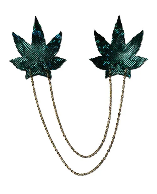 Pastease Chains Disco Weed Leaf – Green O/S