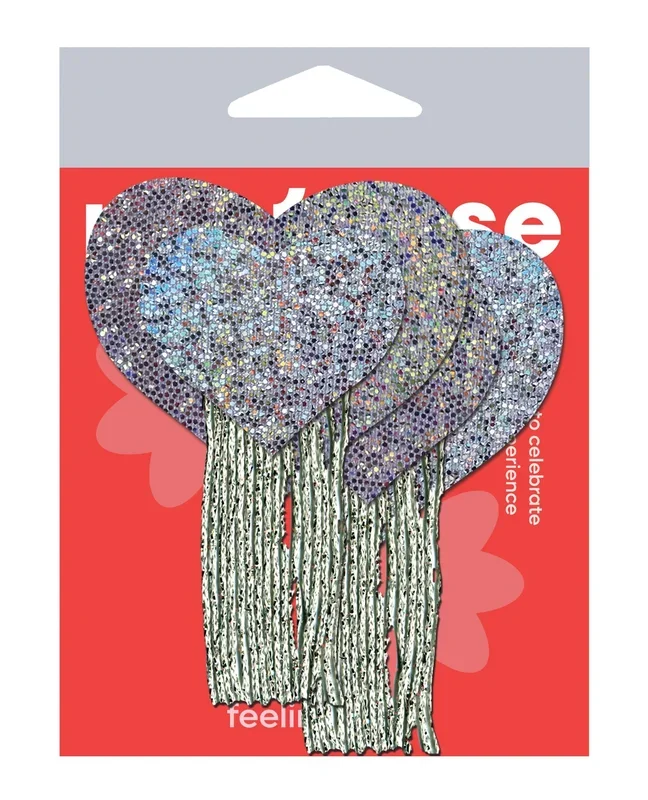 Pastease Tassel Glitter Heart – Silver O/S