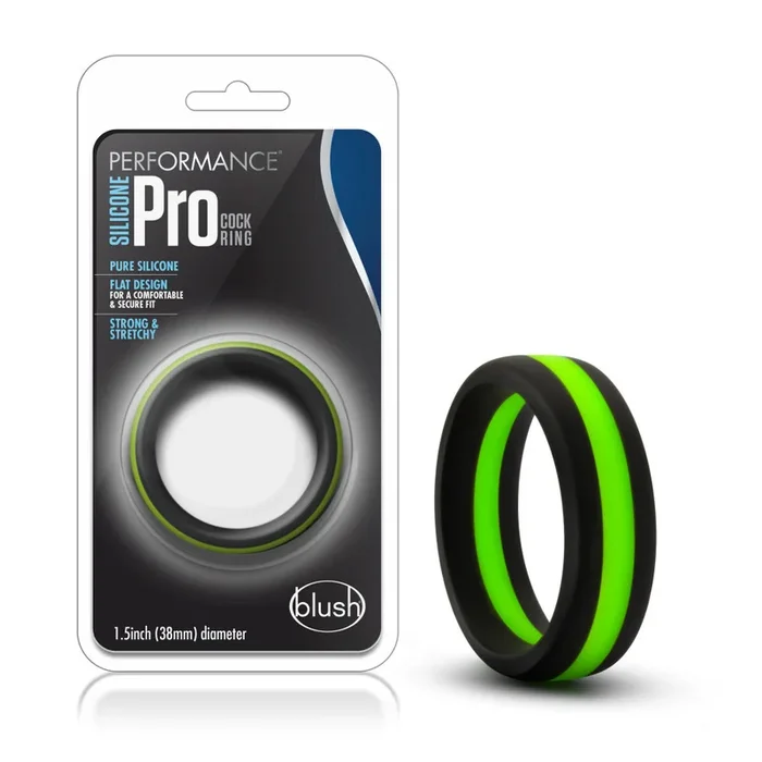 Performance By Blush® | Pro: Green & Black Penis Ring – Made with Puria™ Silicone
