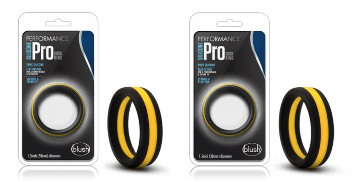 Performance By Blush® | Pro: Yellow & Black Penis Rings – Made with Purio™ Silicone (2-Pack)