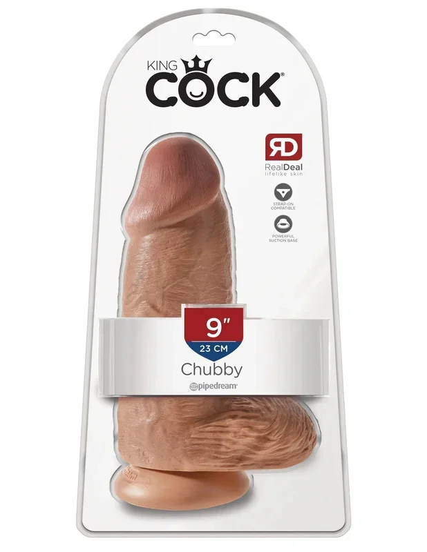 Pipedream King Cock Chubby 9 in. Cock With Balls Realistic Suction Cup Dildo