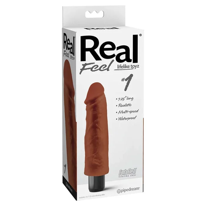 Pipedream Real Feel Lifelike Toyz No. 1 Realistic 7.25 in. Vacillate Dildo Brown