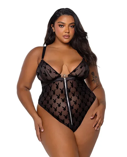 Playboy Bunny Charm Teddy – Black 1X