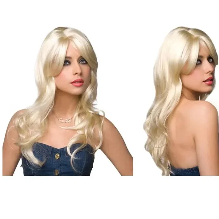 Pleasure Wigs Jessie Long Wavy Hair Bangless Wig Platinum Blonde