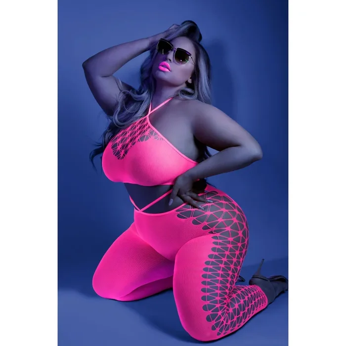 Possess the Night Bodystocking – Queen – Neon Pink