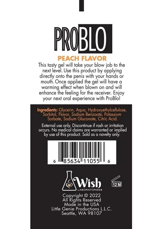 Problo Oral Pleasure Flavored Gel 1.5oz – Peach