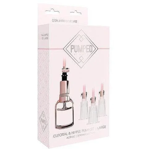 Pumped by Shots Clitoral & Nipple Pump Set Medium Rose Gold