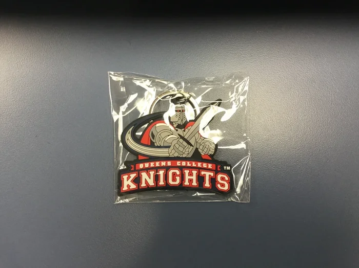 Queens college knight keychain
