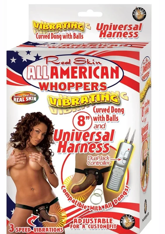 Real Skin Whoppers Vibrating Dildo with Harness