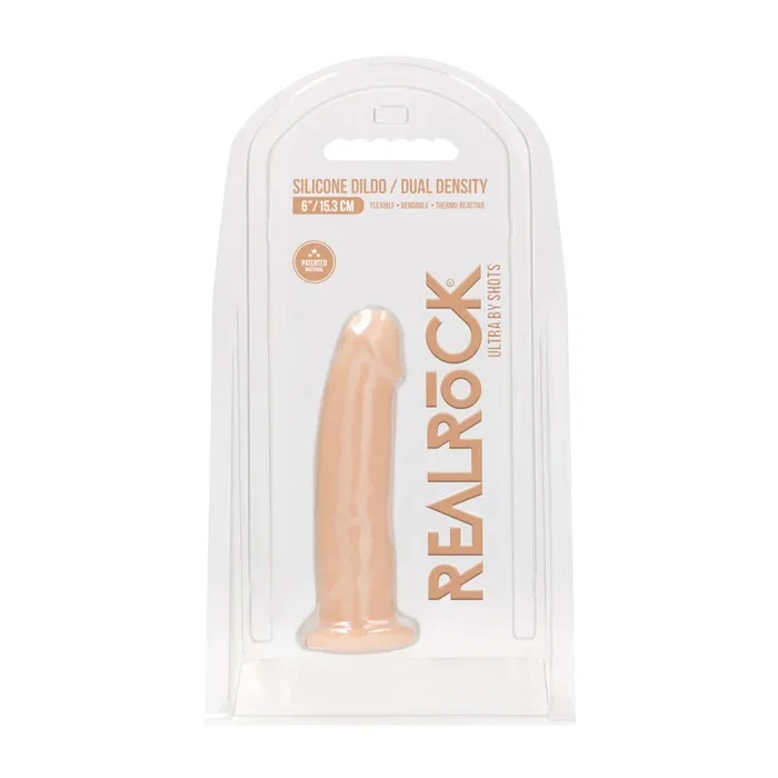 RealRock Ultra Realistic Dual Density Silicone 6 inward. Bendable Dildo Beige