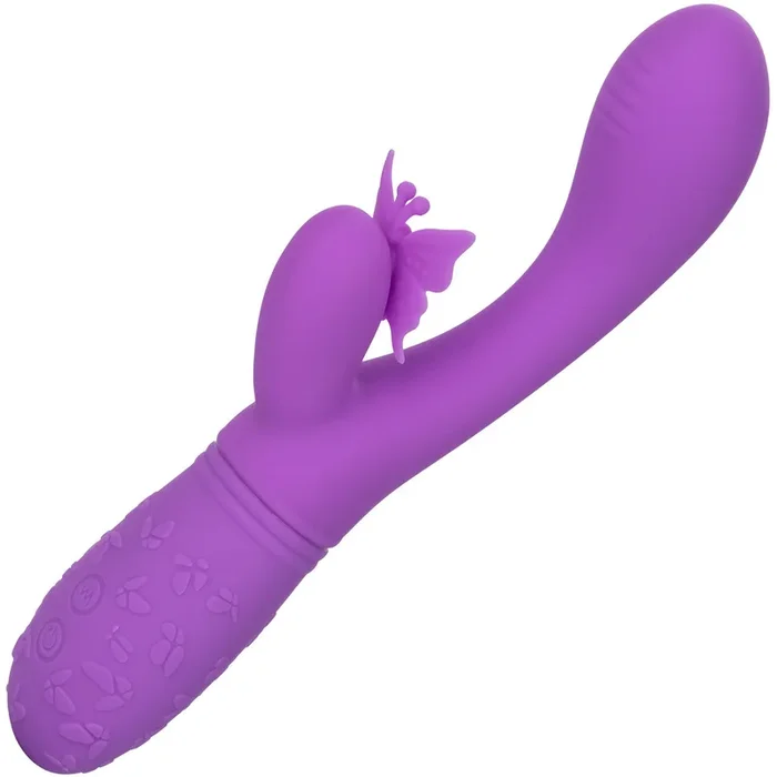 Rechargeable Butterfly Kiss Silicone Flutter Dual Stimulation Vibrator By CalExotics – Purple