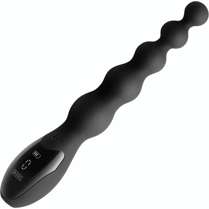Renegade Virtua Rechargeable Waterproof Silicone Beaded Vibrator With Digital Screen – Black