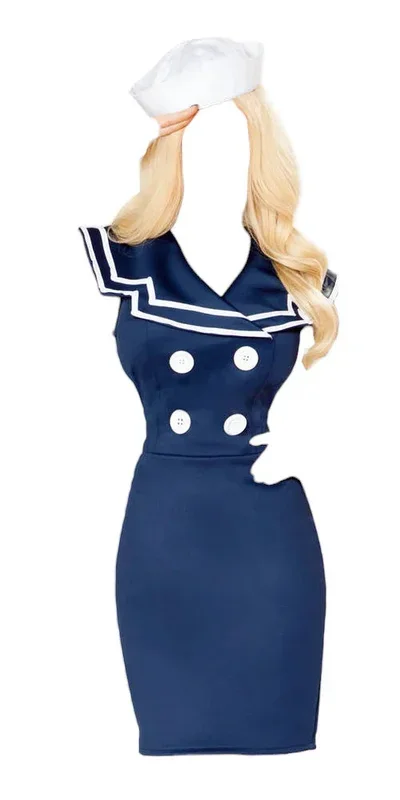 Roma Costume 2 PC Classy Sailor Dress Blue/Clean