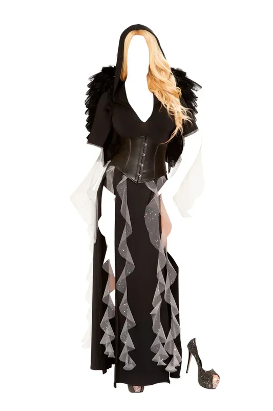 Roma Costume 3 PC Midnight Angel Black/Silver