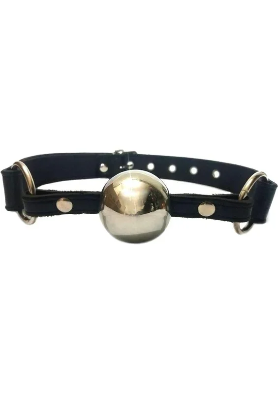 Rouge Adjustable Leather Adjustable Ball Gag with Stainless Steel Ball