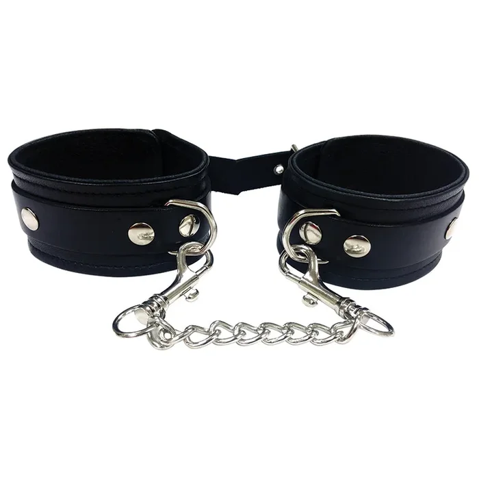 Rouge Group Plain Leather Wrist Cuffs-Blackness