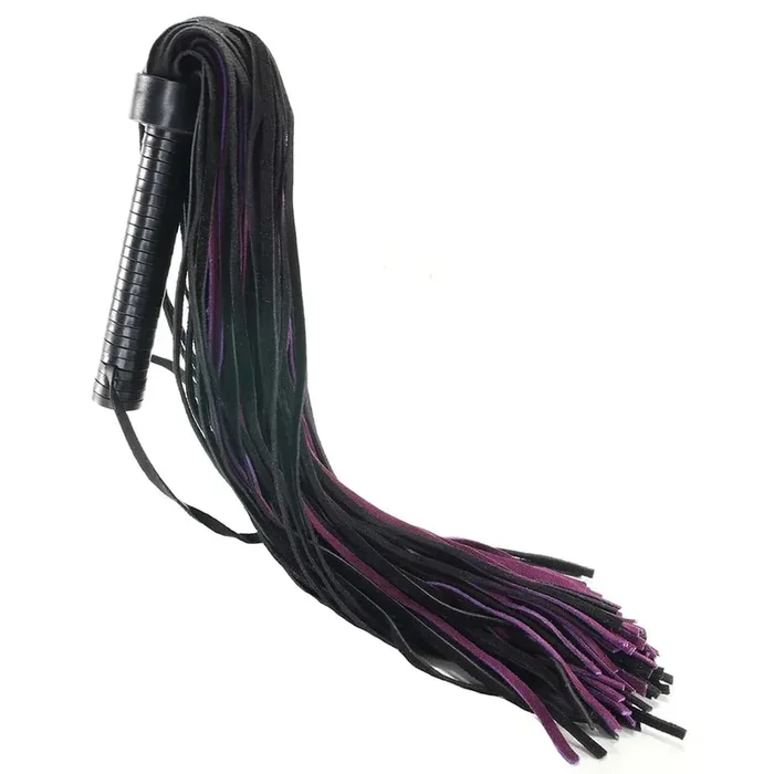 Rouge Suede Flogger with Leather Handle in Black & Purple