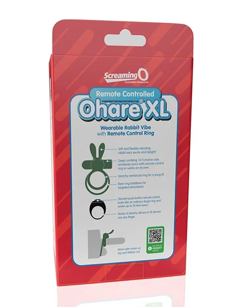 Screaming O Ohare Remote Controlled Vibrating Ring – XL Green