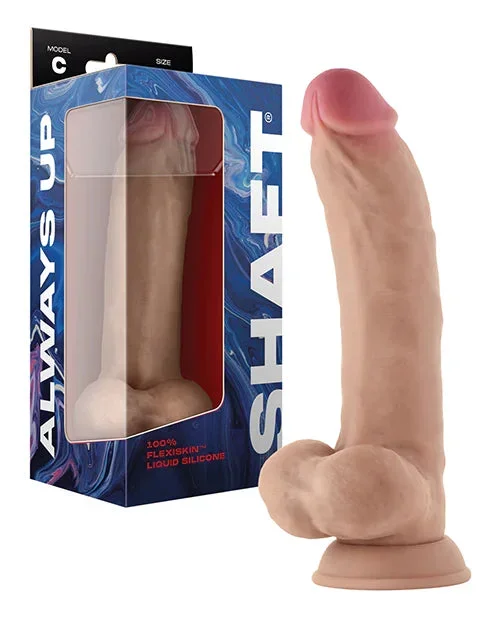 Shaft Model C Flexskin Liquid Silicone 9.5″ Curved Dong W/balls