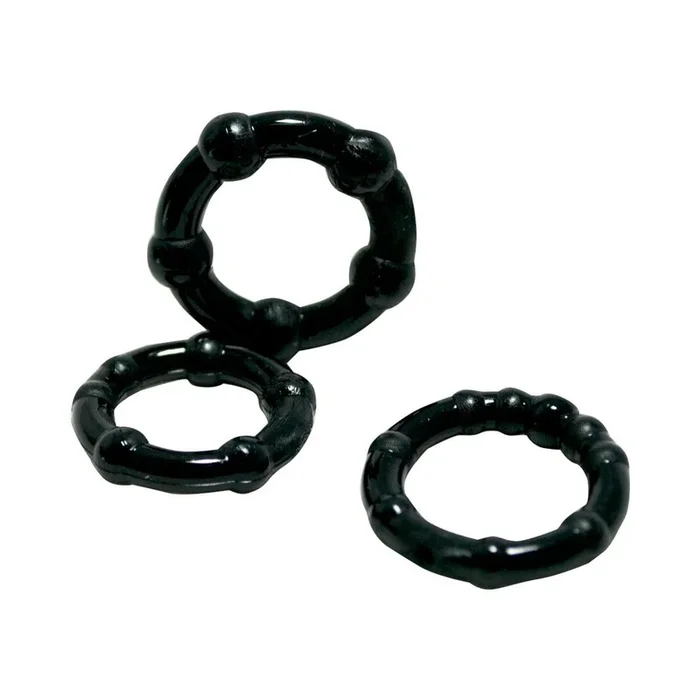 Shibari Triton Enhancement Pleasure Rings With Knubbs 3pk Black