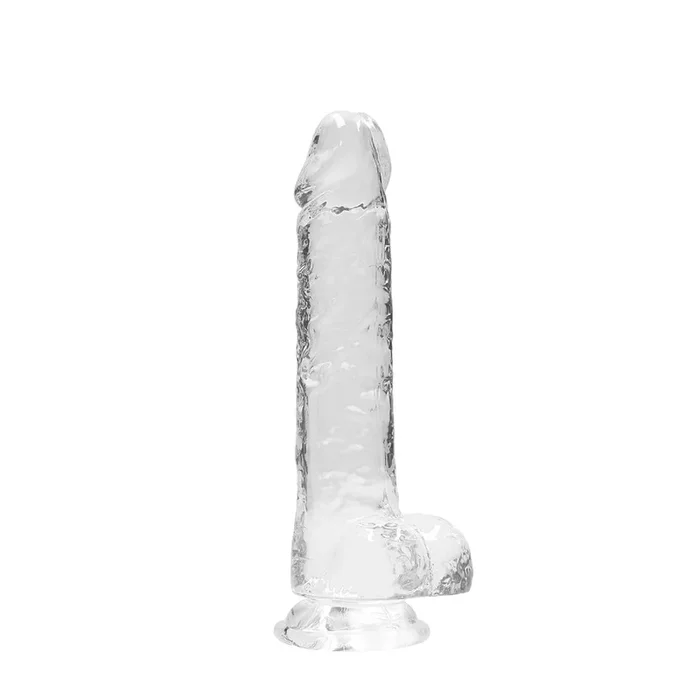 Shots Real Rock Crystal Clear 8 Inch Dildo With Balls – Clear