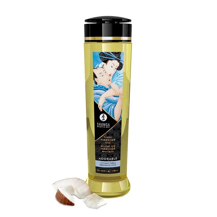 Shunga Erotic Massage Oil Coconut Thrills 8 Oz