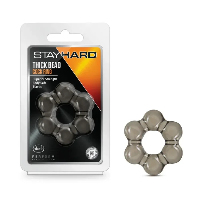 Stay Hard By Blush® | Thick Beaded Black Penis Ring