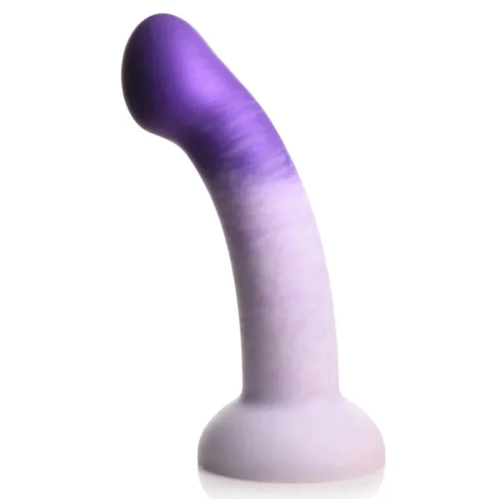 Strap U G-Swirl G-Spot Silicone Dildo Purple White 6.9 Inch