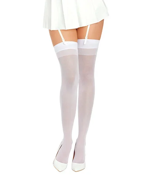 Thigh High Back Seam – White O/S