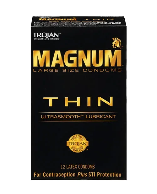 Trojan Magnum Thin Condoms Lubricated Pack of Twelve