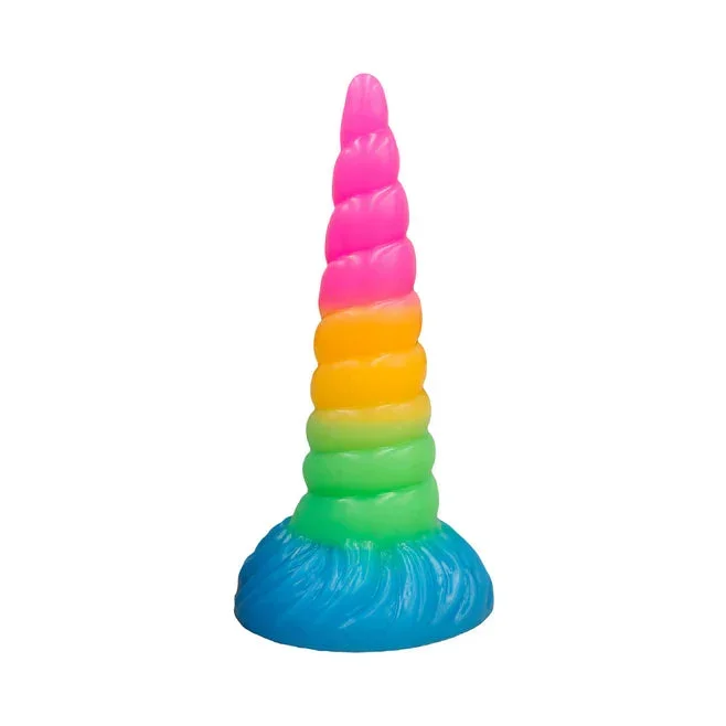Vac-U-Lock Fantasy Fuckers Celestial Unicorn Horn Glow in the Dark Silicone Dildo
