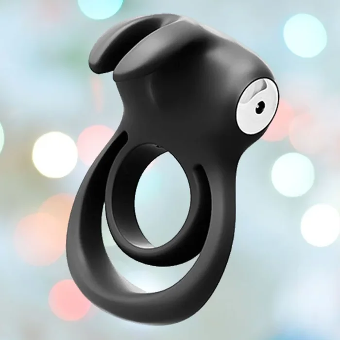 Vedo Thunder Bunny Dual Cock Ring – Black Pearl