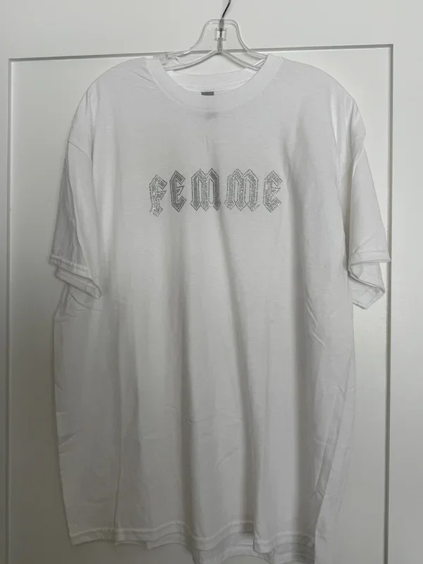 WHITE FEMME SPARKLE TEE BY TRADE