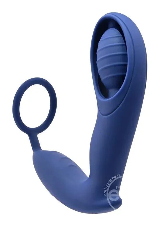 Zero Tolerance Extra Mile Rechargeable Silicone C-Ring Double Motor Vibrator with Remote Control Blue
