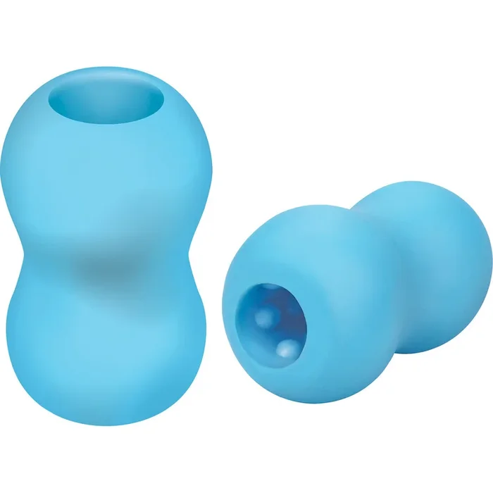 ZOLO Squeezable Mini Double Over Bubble Stroker Penis Masturbator – Blue